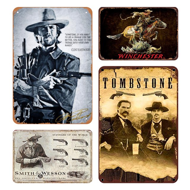Kit Pintura Hierro Rectangular Placa Metal Vintage Marksman 20x30cm 4 Uds.