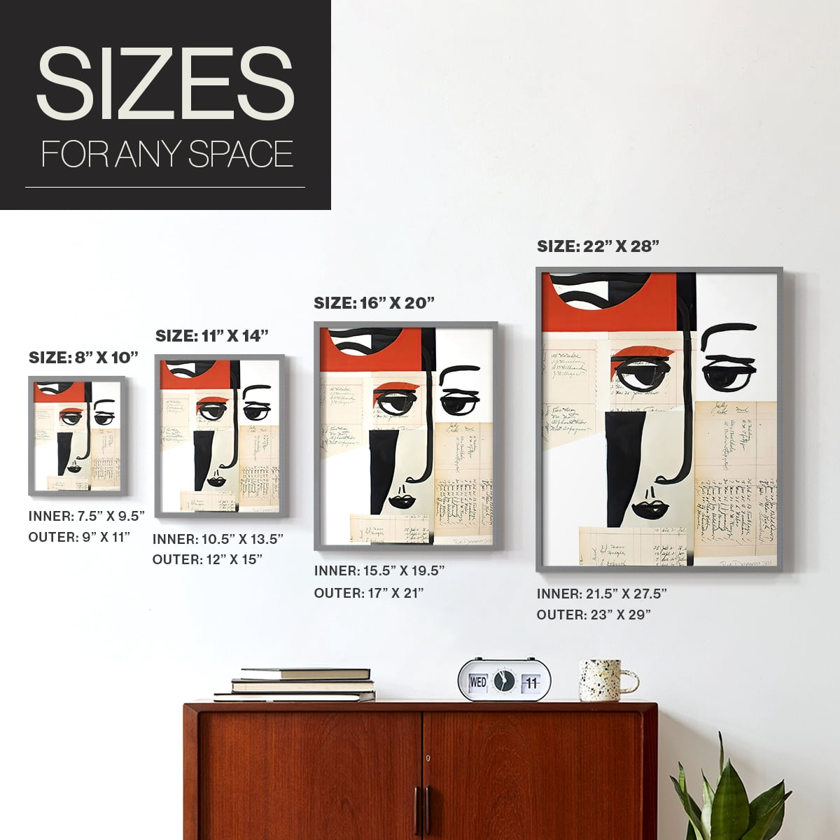 Faces of A Century III in Paper Solid Wood 16 x 20 Framed Print