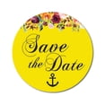 thumbnail image 1 of Darling Souvenir 45 Pcs Yellow Round Floral & Anchor Save The Date Stickers DIY Envelope Seals-1.6 Inches, 1 of 4