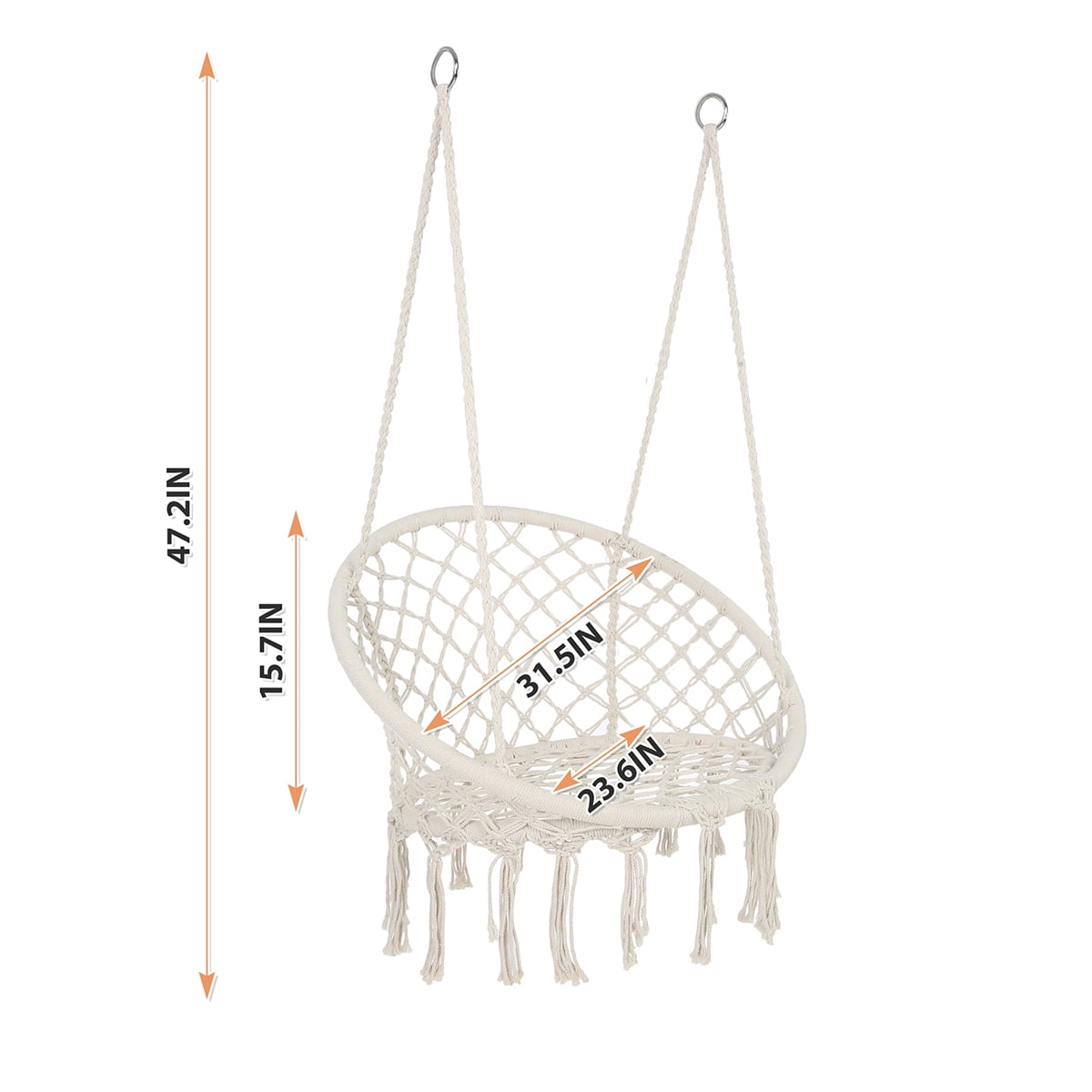 Aukfa Hammock Chair - Hanging Hammock Swing Chair for Indoor and Outdoor - Beige