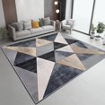 thumbnail image 2 of Area Rugs 3 X 5 ft Rug for Living Room Soft Non Slip Rug Low Pile Geometric Triangular Pattern Fashionable Style Printed Area Rugs Bedroom Farmhouse Dining Room, Home Decor Indoor Gray Beige, 2 of 7
