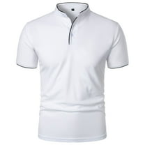 Men's Golf Short Sleeve Shirt Quick Dry High Performance Moisture Wicking Stand Collar Golf Polo Shirt