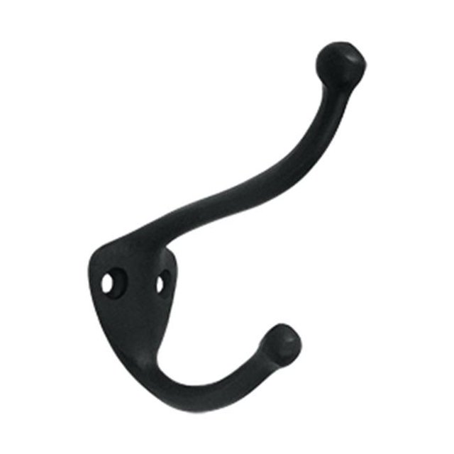 Coat & Hat Hook, Black - Solid