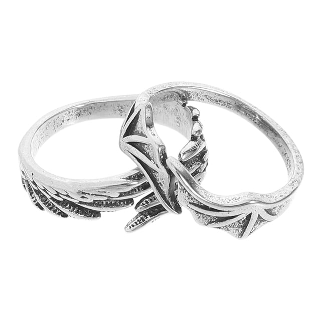 NUOLUX 2Ud Anillo Abierto De De Ángulo Plateado Cobre Para Fiestas Y Personal