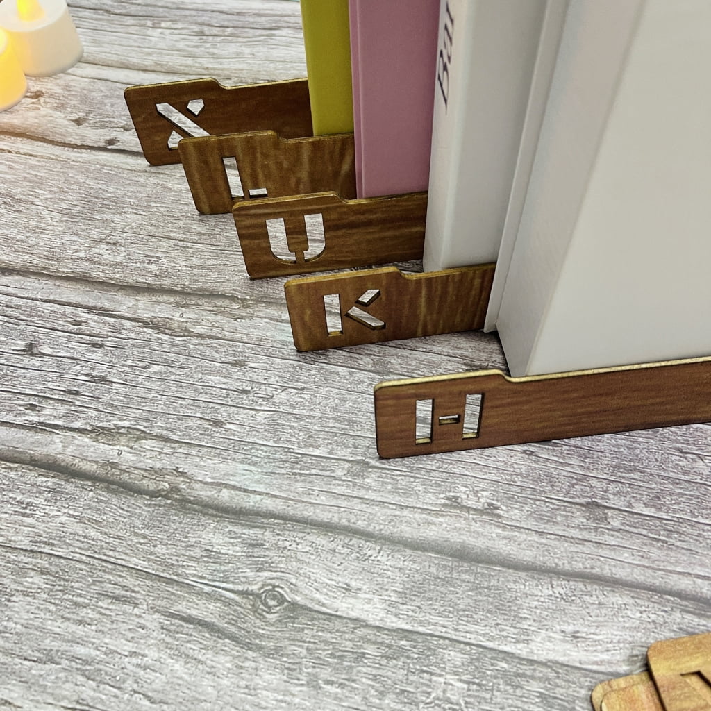 4Pcs Vintage Wood Bookmarks Reading Aids for Teacher Student Kids