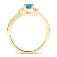 thumbnail image 2 of SZUL Women's Oval Shaped Blue Topaz and Diamond Half Moon Ring in 10K Yellow Gold, 2 of 5
