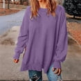 thumbnail image 2 of TRUBKH Long Sleeve Shirts for Women Sweatshirt for Women's Tops, Tees & Blouses Long Sleeve Tops for Women Sports and Long Sleeved Round Neck Pullover Fitting Hoodie Shirts for Women Purple S, 2 of 4