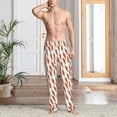thumbnail image 5 of Uemuo Carrot Pattern Men's Wide Leg Palazzo Lounge Pants with Pockets Light Weight Loose Comfy Casual Pajama Pants-XX-Large, 5 of 9