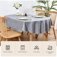 thumbnail image 2 of Faux Linen Oval Tablecloth Heavy Duty Wrinkle Resistant Fabric Table Cloths 60 x 84 Inch Grey Farmhouse Rustic Table Cover for Kitchen Dining Indoor Outdoor Tabletop Decoration, 2 of 6