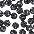 thumbnail image 1 of DEBGFS 10mm 100pcs Disco Balls Polymer Clay Rhinestone Beads Spherical Charm Jewelry Making,Black, 1 of 5