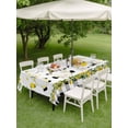 thumbnail image 4 of Outdoor Tablecloth with Umbrella Hole for Patio/Picnic/Party/Camping, Lemon Gnomes Waterproof Table Cloth Rectangle Table Cover Washable, Farmhouse Botanical Fruits Black Plaid (52"x 70"), 4 of 8