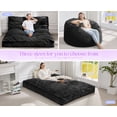 thumbnail image 5 of Hobestluk Bean Bag Chair 3 in 1 Beanbag Chairs for Adults, Large Bean Bags with Removable Velvet Cover, Convertible Adult Bean Bag Chair for Living Room, Bedroom, Playroom (Black, Queen), 5 of 9