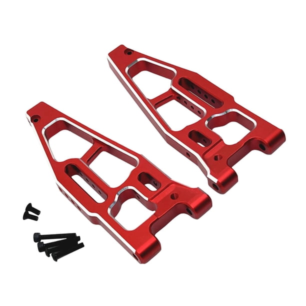 2 piezas de accesorios de actualización de coche RC 1/8, brazo inferior delantero y trasero, brazos inferiores delanteros de primera calidad, pieza de rojo