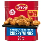 Tyson Rotisserie Seasoned Crispy Wings 20 oz, (Frozen, Fully Cooked)