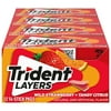 Trident Layers Wild Strawberry & Tangy Citrus Sugar Free Gum, 12 Packs (168 Total Pieces)