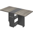 thumbnail image 1 of Movable space-saving foldable kitchen mesa para 4 con 2 almacenamiento estantes y 6 wheels-ideal para para small kitchens y dining rooms (gray), 1 of 9