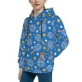 thumbnail image 2 of Fotbe Tennis Pattern Youth Pullover Hooded Sweatshirt, Boys Hoodie, Kangaroo Pocket Hoodie for Kids Girls -Medium, 2 of 6