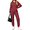 Red, variant on UVN Two Piece Outfits for Women Long Sleeve Hoodies Tops And Pants Pajamas Sets Casual Fall Winter Lounge Set with Pockets
