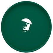 Kasualware 14 Inches Round Serving Tray Green Beach Chair