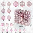thumbnail image 5 of feimajia 116 Sets of Assorted Electroplated Christmas Ball Ornaments Shatterproof Seasonal Decorative Hanging Baubles Set for Holiday Xmas Tree Decorations, Pink, 5 of 5