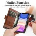 thumbnail image 2 of Case for iPhone 11 Cover Leather Wallet Folio Case Book Design Flip Magnetic Closure - Brown, 2 of 5