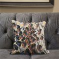 thumbnail image 5 of Tulip Bouquet Indoor/Outdoor Pillow in Orange Green Yellow 28x28, 5 of 5
