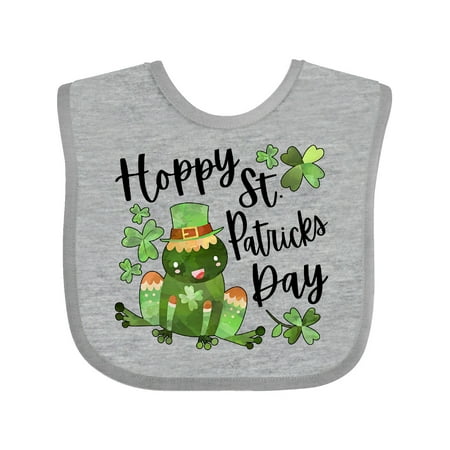 

Inktastic Hoppy St. Patrick s Day Cute Frog with Clover Gift Baby Boy or Baby Girl Bib
