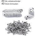 thumbnail image 4 of 20 Pcs 20x20mm Right Angle Bracket, Stainless Steel Angle Bracket 90 Degree Corner Bracket, L Shaped Angle Bracket Come With Screws, 4 of 5