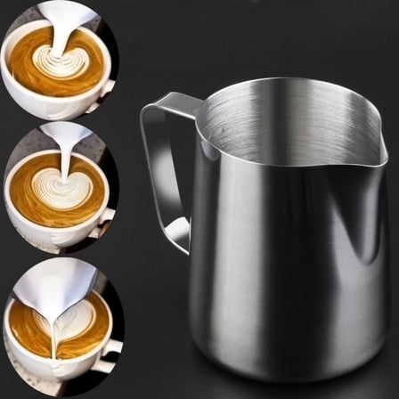 SOPOTUTU Stainless Steel Frothing Pitcher Set for Coffee and with Stylish Design, and Easy to Clean