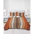 thumbnail image 2 of Quilts King Size Bedding Set, Burnt Orange Brown Lightweight Quilted Comforter, Farmhouse Vintage Wooden Soft Reversible Bedspread Coverlet with Pillow Covers for All Season, 96" x 106", 2 of 7