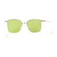 thumbnail image 4 of SA106 Womens 90s Metal Rim Large Rectangle Geeky Sunglasses Gold Green, 4 of 4