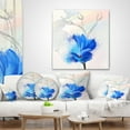 thumbnail image 4 of Designart Beautiful Blue Flower Watercolor - Floral Throw Pillow - 16x16, 4 of 5