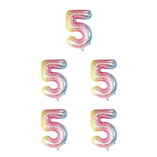 Bewildely Números Globo Gradiente Rampa de cumpleaños Fácil de inflar Suministros para fiestas Maravilloso adorno para Graduación Type2 NO2