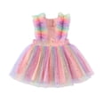 thumbnail image 1 of Robes Fille Robe Sans Manches à Volants en Tulle Robe d'Été Fille Robe de Fête Fille Vêtements Bébé Fille Été 18-24 Mois Mode Fille, 1 of 8