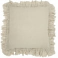 thumbnail image 1 of homeroots home decor 386193 Dainty Ruffle Edged Beige Throw Pillow, 1 of 1
