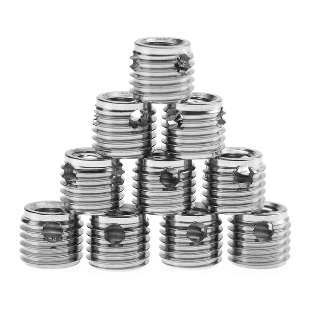 Insert Fileté Auto-Taraudant, Insert Fileté, 10Pcs 9 Styles Acier Inoxydable pour l'Industrie Automobile