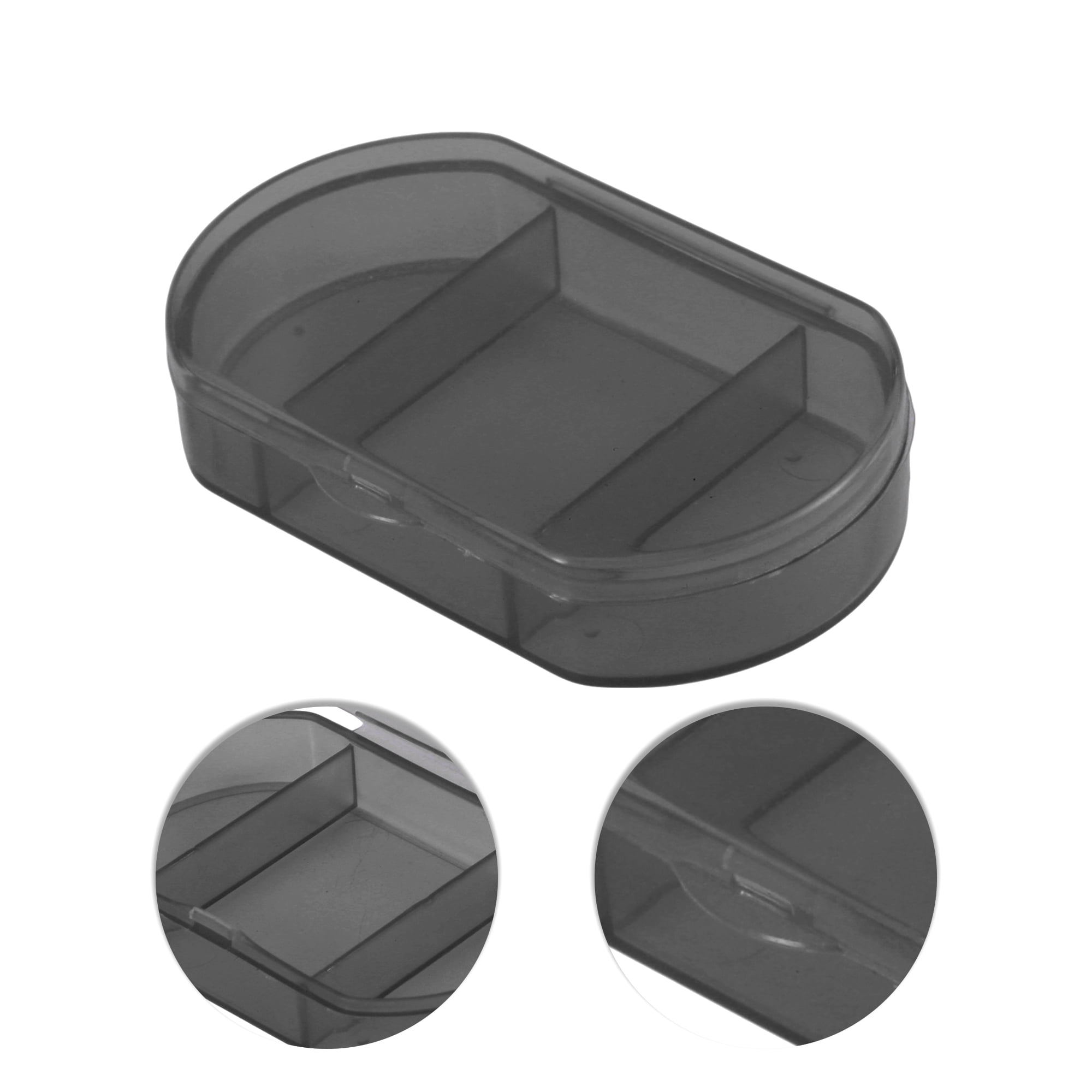 Unique Bargains Durable 3 Compartments Pill Case for Travel 1 Pc Black