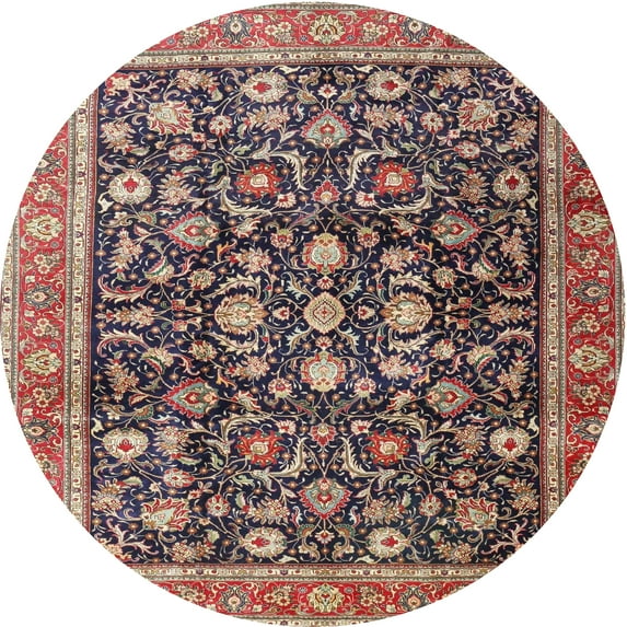 Ahgly Company Indoor Round Traditional Red Persian Area Rugs, 4' Round