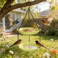 thumbnail image 6 of SCNOR Bird Feeder Double Layer Outdoor Hanging Plastic Yellow Wild Bird Feeder for Water & Feeding Weather Resistant Large Capacity for Garden Yard Patio, 6 of 6