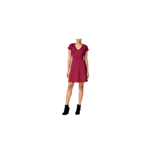 maison Jules Vestido ajustado y acampanado para mujer, morado, grande