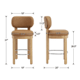 thumbnail image 6 of Guyou 26" Bar Stools Set of 2, Modern PU Upholstered Counter Height Bar Stools, Farmhouse Armless Bar Chairs with Solid Wood Legs & Padded Back for Kitchen Island/Dining Room Bar, Brown, 6 of 9