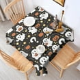 thumbnail image 2 of Halloween Ghosts with Pumpkins and Stars Square Tablecloth,Waterproof Square Table Cover,Wipeable Spillproof Washable Table Cover for Home Kitchen Party Decor 42"X42"(107x107cm), 2 of 6