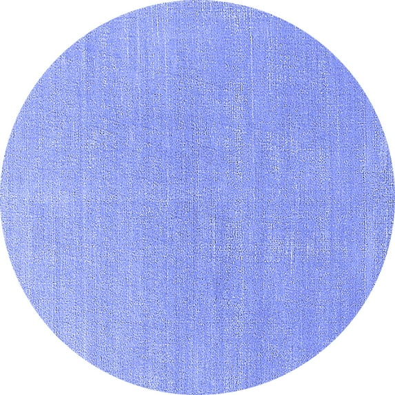 Ahgly Company Indoor Round Solid Blue Modern Area Rugs, 5' Round