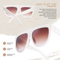 thumbnail image 5 of Oversized Flat Top Women's Fashion Sunglasses Trendy Big Square Designer Retro Sun Glasses, 5 of 5
