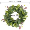 thumbnail image 2 of 18" Artificial Eucalyptus Wreath for Front Door Christmas Wreath Green Leaf Wreath for Window Wedding Decor Home Porch Farmhouse Patio Garden Decor, 2 of 6