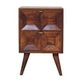 thumbnail image 2 of JERFIT Modern Nightstand with 2 Drawers, Solid Mango Wood Bedside Table, Scandinavian Chestnut Brown Finish, Nordic Style Bedroom Furniture, 2 of 10