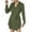 Army Green, variant on Fesfesfes Women Dress Casual V Neck Solid Color Long Sleeve Lacing Slim Fit Irregular Hem Dress or