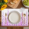 thumbnail image 4 of Purple Placemats Set of 8, Polka Dots Watercolor Abstract Art Placemats for Dining Table, Place Mats for Kitchen Tabletop, Waterproof Wipeable Dining Table Mats Set, 4 of 9