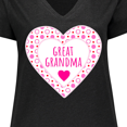 thumbnail image 4 of Inktastic Great Grandma Pink Valentine Hearts Women's Plus Size V-Neck T-Shirt, 4 of 5