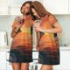 thumbnail image 4 of Fotbe Sunset Dancing Dolphin B Bata de Dormir para Mujer con Estampado, Camisón de Algodón de Manga Corta, Ropa de Dormir Casual, 4 of 6